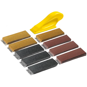 Mini Sander for Small Projects Mini Detail Handle Sanding Tool 90 Sheet Sandpaper for Handicrafts Polishing Sanding