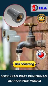 SOCK SOK DRAT DALAM (KUNINGAN BRASS) 1/2\\\" INCH SOVA TAIWAN ORIGINAL / FAUCET SOCKET KRAN SAMBUNGAN PIPA