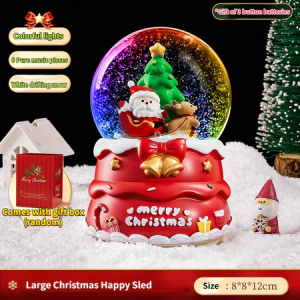 【SG】🎄Christmas Crystal Ball Luminous Globe Glass Snow Ball with Switch LED Light Base for Christmas Gift Gifts 圣诞老人 儿童礼物