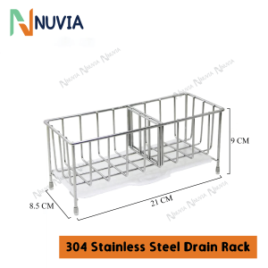 Nuvia 304 Stainless Steel Sponge Span Holder Rack Sink Countertop Basket Faucet Kitchen