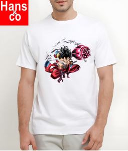 Kaos Pria 3 Dimensi Motif Luffy Gear 4 New Tshirt Oblong Katun 24s H0174 By Hans & Co