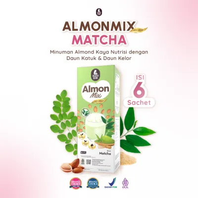 MamaBear AlmonMix Matcha - Susu Almond Kaya Nutrisi untuk Ibu Menyusui Halal BPOM