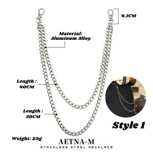 Rantai Seluar Rantai Pinggang Layered Chain For Men Women Waist Wallet Jeans Hip-hop Pants Belt Chain Jewelry 双层嘻哈裤链腰链