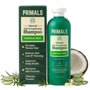 PRIMALS Hair Strengthening Shampoo - Caffiene tin Raw Honey Rosemary Oil - Anti Hair Thinning - Natural Ingredients - Zero Artificial Fragrances Sulfates Parabens or Dyes - 13.5 Fl Oz