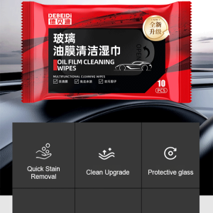 Car Glass Cleaning Wipes for Oil Film Water Stain Removal Windshield Cleaner for Car and Home Glass