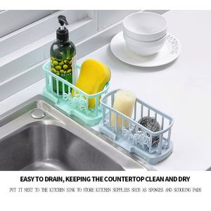 Kitchen Sink Drain Rack Storage Basket Sponge Dishcloth Holder Removable Household Bathroom Soap Dispenser Organizer Shelf