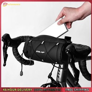 Winnereco Frame Pannier Bag Reflective Multifunctional Triangle Pouch Mesh Design Crossbar Pocket Multi-pocket Shoulder Bag for MTB Cycle