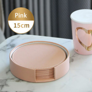 PU coasters plate coasters dining room coastersoffice coasters round 6-piece sets for living rooms kitchens and offices