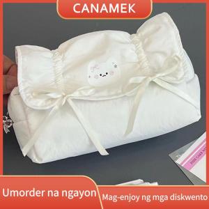 CANAMEK Cute Bow Pencil Bags Student Pen Pouch Large-Capacity Stationery Storage Bag Pencil Case Supplies