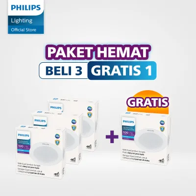 Philips Lampu Panel LED Paket Lampu Lebih Cuan Beli 3 Gratis 1 LED Downlight DL190B 7W 6500k Putih