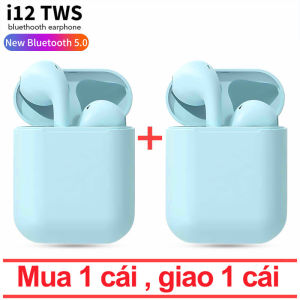 【Mua 1 tặng 1】Tai nghe bluetooth tai nghe không dây i12 Cảm ứng vân tay 5.0 âm thanh cực chuẩn màu sắc tươi trẻ bản cao cấp