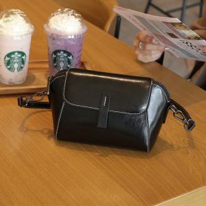 Factory wholesale cross-border new oil wax cowhide shell womens bag super popular and high-end single shoulder crossbody small bag