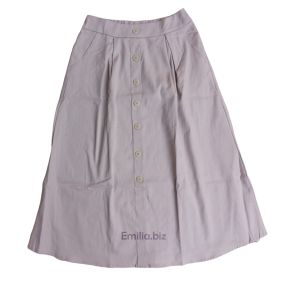 Rok Midi Korean Style 7 8 Bahan Cotton Twill Premiun Variasi Kancing Ukuran All Size Pinggang Karet