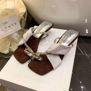 Breathable Non-Slip WomenS Outdoor Sandals 2026 Summer New Model Unique Design High-Heeled Square-Toed Wedge Heel