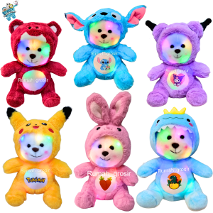 Boneka Bear Hoodie Lotso beruang Kostum Lampu LED