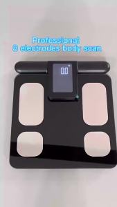 Smart 8 Electrode Scale Bioimpedance Electronic Digital Weight Balance Fat Body Water Muscle Mass BMI Composition Scale