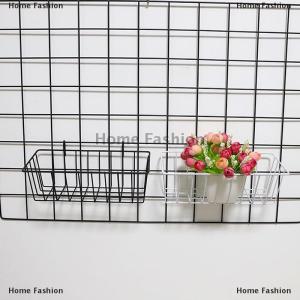 [COD] Home Fashion Metal Decorative Storage Basket DIY Iron Grid Flower Pot Hanging Shelf Wall Art Mounted Frame Mesh Display Rack Home Decoration
