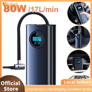 【Vakind】 Car Tyre Inflator Rechargeable Quick Inflating Small Air Pump LCD Display Portable Air Pump 1500mAh for Car Motorcycle Bike Ball