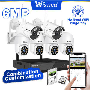Wistino Wireless CCTV System Wifi Camera Kit 6MP HD Security Camera Audio Motion Detection IP 8CH NVR Video Surveillance Set TSEYE
