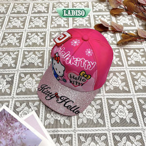 Mũ lưỡi trai cho bé gái thêu hình mèo kitty đáng yêu phối kim tuyến hồng LADISO - NN25