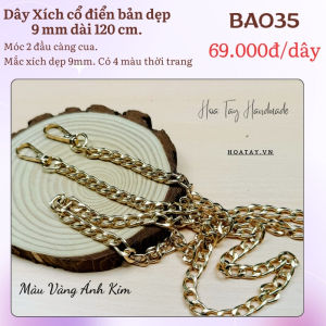 BA035 - Dây Xích Cổ Điển Dài 120cm: Khóa 2 Đầu Càng Cua Thiết Kế Cổ Điển Sang Trọng.