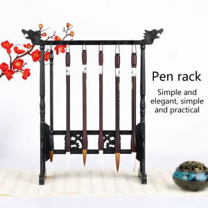 Multifunctional Durable Calligraphy Brush Pen Holder Rack 12-pin Brush Pen Resin Stand Gift for Children Teacher