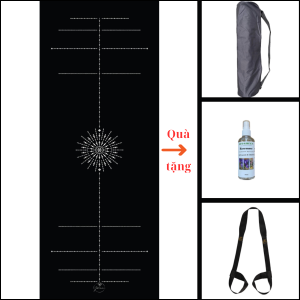 Thảm Yoga cao cấp chính hãng Yvonne Pole Star Black (TẶNG KÈM 3 PHẦN QUÀ) dày 6mm chất liệu cao su bề mặt NHÁM - SIÊU BÁM chống trơn trượt thấm hút mồ hôi kèm túi đựng thảm và dây buộc thảm dễ vệ sinh thảm thảm bền đẹp sang xịn