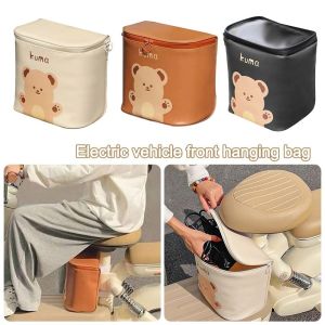 NOBLELUX Large Capacity Electric Vehicle Bag Detachable Cute Bear Print Electric Bicycle Hanging Bag  Waterproof Electric Bike Front Bag Electric Bicycle