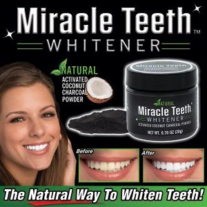 MIRACLE TEETH WHITENER Tooth Carbon Toothpaste Charcoal Powder Serbuk Arang Pemutih Gigi Organic Viral