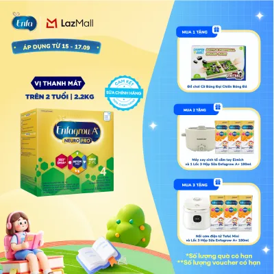 [TỪ 15-17/09] Sữa bột Enfagrow A+ Neuropro 4 2.2kg với DHA giúp phát triển não bộ cho bé từ 2-6 tuổi - Kiểm tra Quà trong giỏ hàng