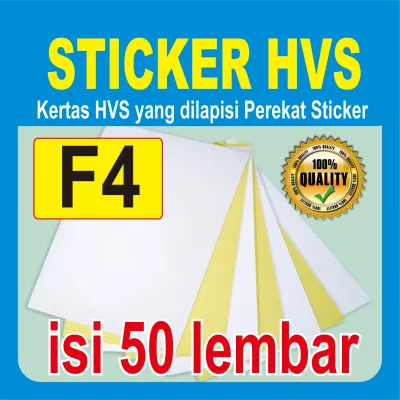 Sticker HVS FOLIO (F4) isi 50 & 20 lembar / Kertas Stiker Inkjet Doff Matte F4