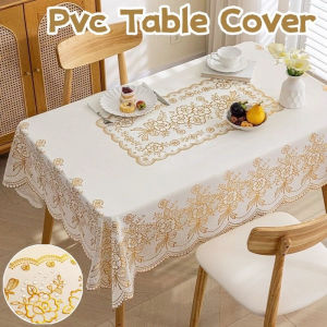PVC Table Cover Waterproof Oil Resistant Heat Resistant Tablecloth Table Cover Decoration