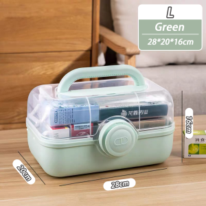Goody Medicine Storage Box Transparent First Aid Kit Portable Emergency Box Multi-Functional Family Organizer Storage Box with Handle