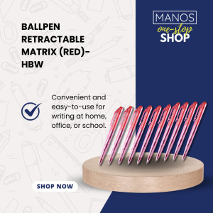 BALLPEN RETRACTABLE HBW - RED / 10 PCS