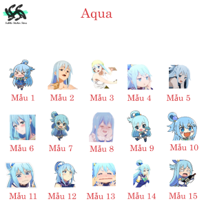KonoSuba - Set 10/15 Sticker Aqua - Anime KonoSuba/KonoSuba: Gods Blessing on This Wonderful World! hình dán trang trí laptop điện thoại..siêu đẹp chống nước chống xước