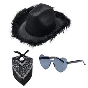 Cowboy Hat Glasses Bandana Set Bachelorette Bandanas Cowgirl Hat Women Bachelorette Party Bridal Props Cowgirl Cosplay