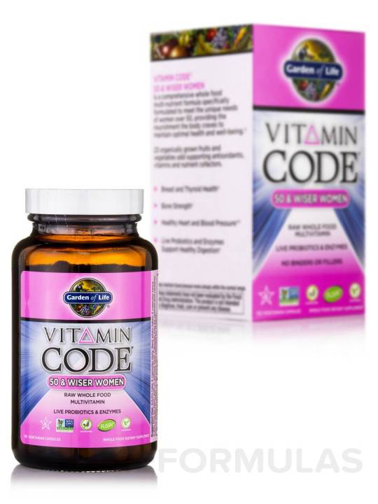 Garden of Life, Vitamin Code, 50 & Wiser Women, RAW Whole Food ...