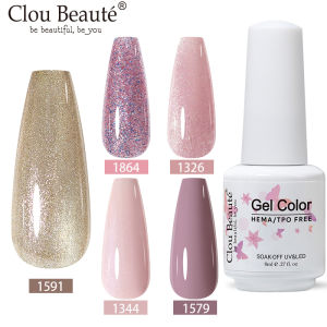 Clou Beaute 8ml Candy Colors UV Nail Gel Polish TPO Free Soak Off Fingernail Polish Gel Varnish Gelpolish Pink Beige Gel Lacquer