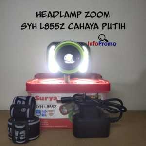 Senter Kepala Surya LED SYH-L855Z 85W Zoom Premium Cahaya Putih Headlamp Rechargeable Original.