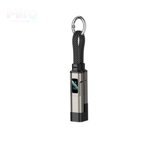 Digital Power Display 4 in 1 Keychain Data Cable65W Fast Charging Cable48V/5A High Power40Gbps High Speed Data TransferFeatures USB A USB C Male/Female & LightningWorks with iPhone Android laptops and more.Smartphone Charger Gadgets