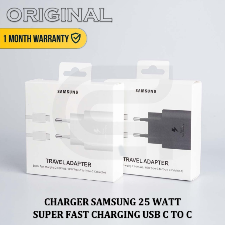 CHARGER SAMSUNG 25 WATT SUPER FAST CHARGING USB C TO C Lazada Indonesia