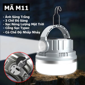 Đèn Sạc Tích Điện LED Năng Lượng Mặt Trời Đèn Treo Lều Cắm Trại Chống Nước Dùng Khi Mất Điện Câu Cá