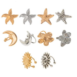 Starfish Ear Cuff Flower Women Sun Comfortable Ear Clip Moon Ear Party Ear Clip Casual Ear Accessory