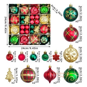 2025 Christmas Tree Balls Decorations Accessories Ornaments Lights Xmas Tree Top Star Party Decor
