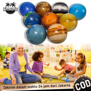 10pcs Bola Planet Tenaga Surya Mainan Bola Pantul Elastis Bentuk Planet Untuk Anak
