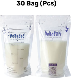 READY STOCK Bebecom Double Ziplock Breastmilk Bags (7oz/200ml)