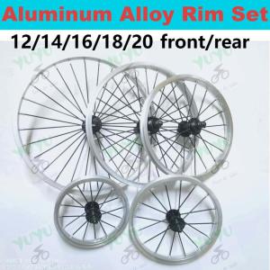 Alloy Rim Set Size 1214161820rim set for BMX KIDS FOLDING bike double thread rear hub 10g Spoke