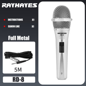 RAYHAYES Dynamic Wired Microphone Handheld Microphone with 5 Meter Audio Cable for Karaoke Performance