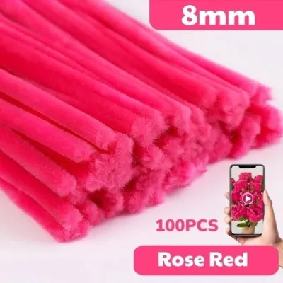 100PCS Colorful Dense Fuzzy wire Chenille yarn Pipe Cleaner Fluffy Sticks Craft Childrens Handmade DIY Macaron Flowers Arts Decorations For Boyfriend and Girlfriend gifts