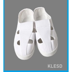 KLESD/ ESD Cleanroom Shoes 4 poles design/ PU material/White and Blue Color